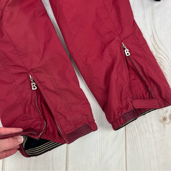 Vintage Bogner One-Piece Embroidered Ski Suit Fur Trimmed Hood Burgundy Sz 10 - Picture 12 of 16